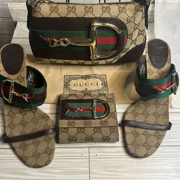 Gucci Web Horsebit Bag, Wallet and Heels Bundle - Picture 1 of 16